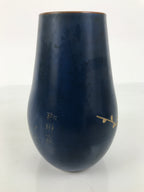 Japanese Ceramic Flower Vase Vtg Ikebana Kabin Dark Blue Floral Teardrop FK247-KT - Vase-chidorivintage.com