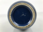 Japanese Ceramic Flower Vase Vtg Ikebana Kabin Dark Blue Floral Teardrop FK247-KT - Vase-chidorivintage.com