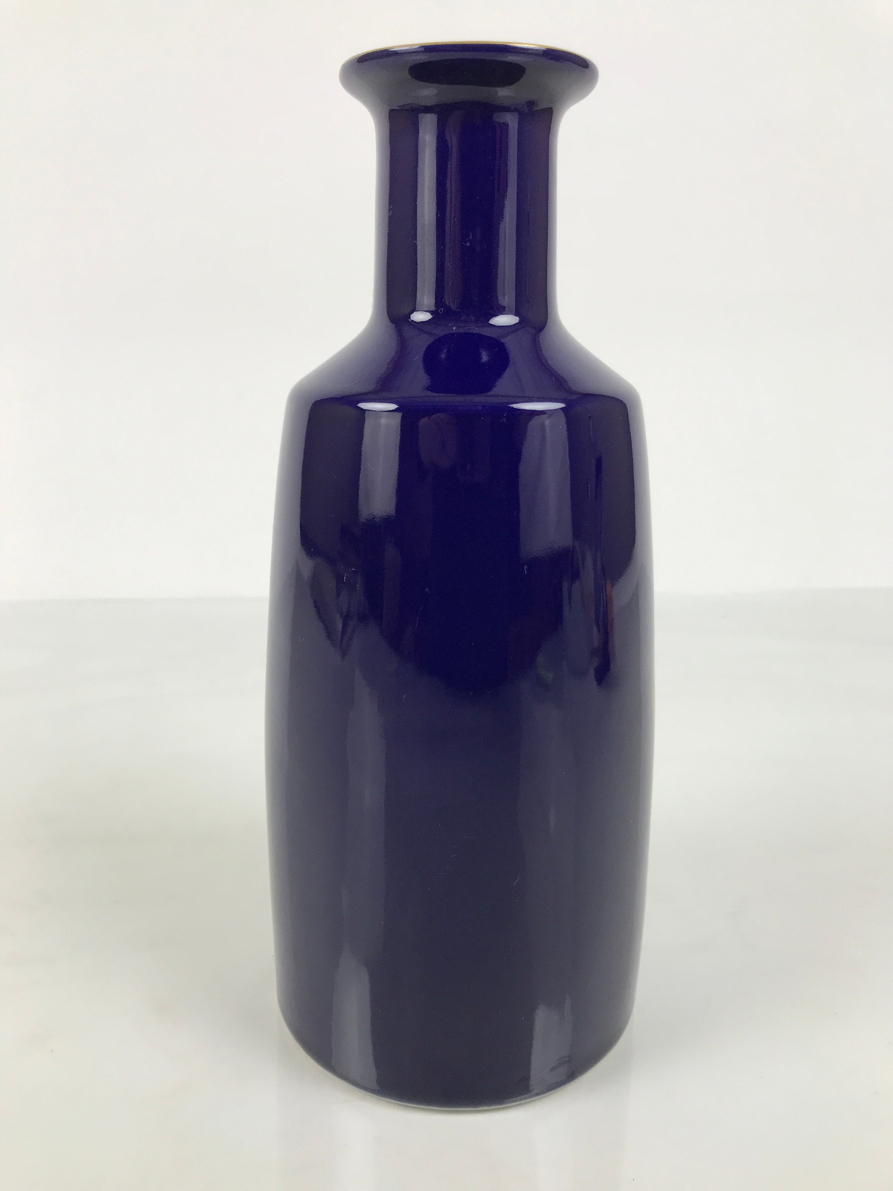 Japanese Porcelain Flower Vase Vtg Ikebana Kabin Bottle Blue Gold Floral FK248-KT - Vase-chidorivintage.com