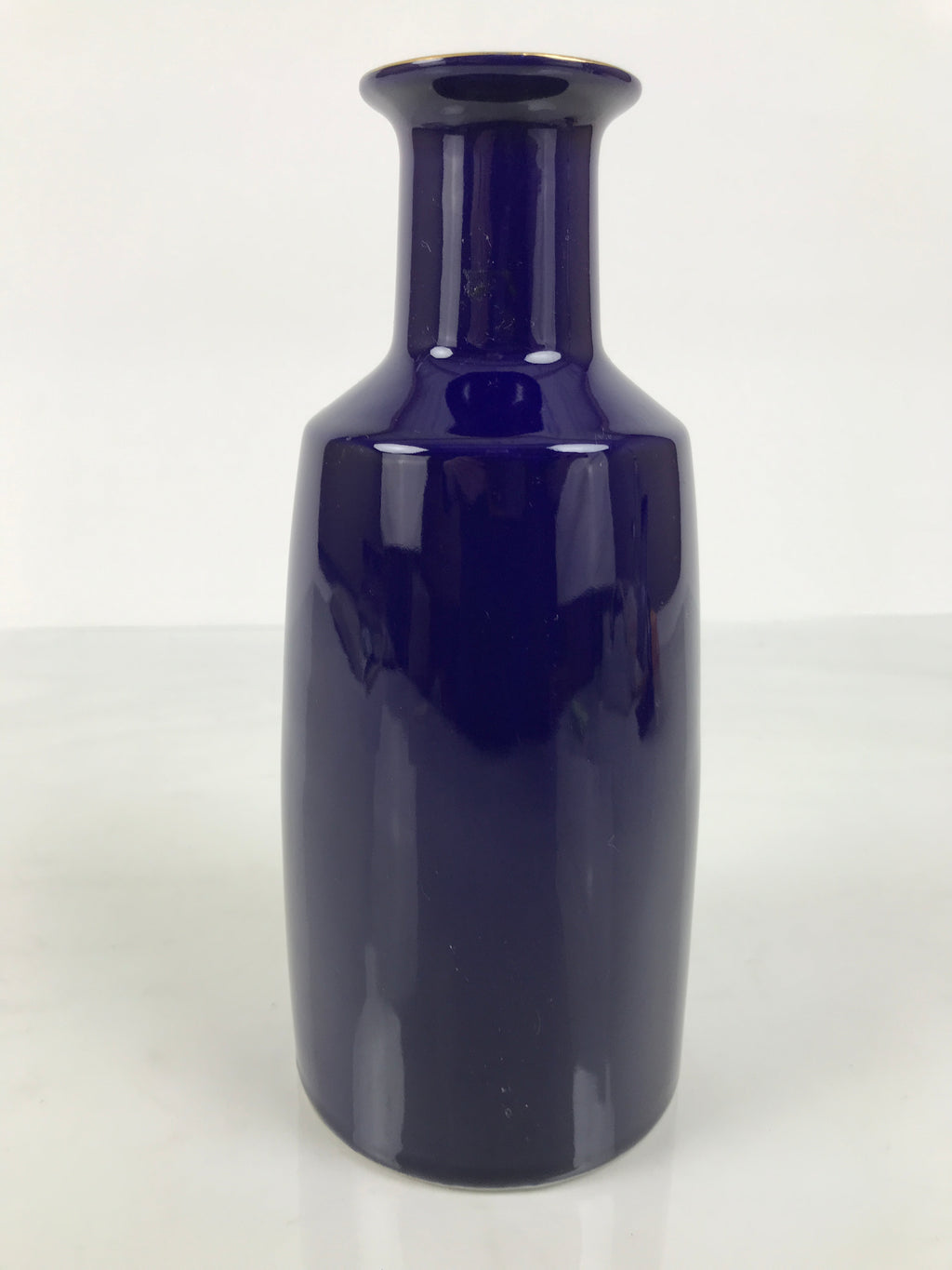 Japanese Porcelain Flower Vase Vtg Ikebana Kabin Bottle Blue Gold Floral FK248-KT - Vase-chidorivintage.com
