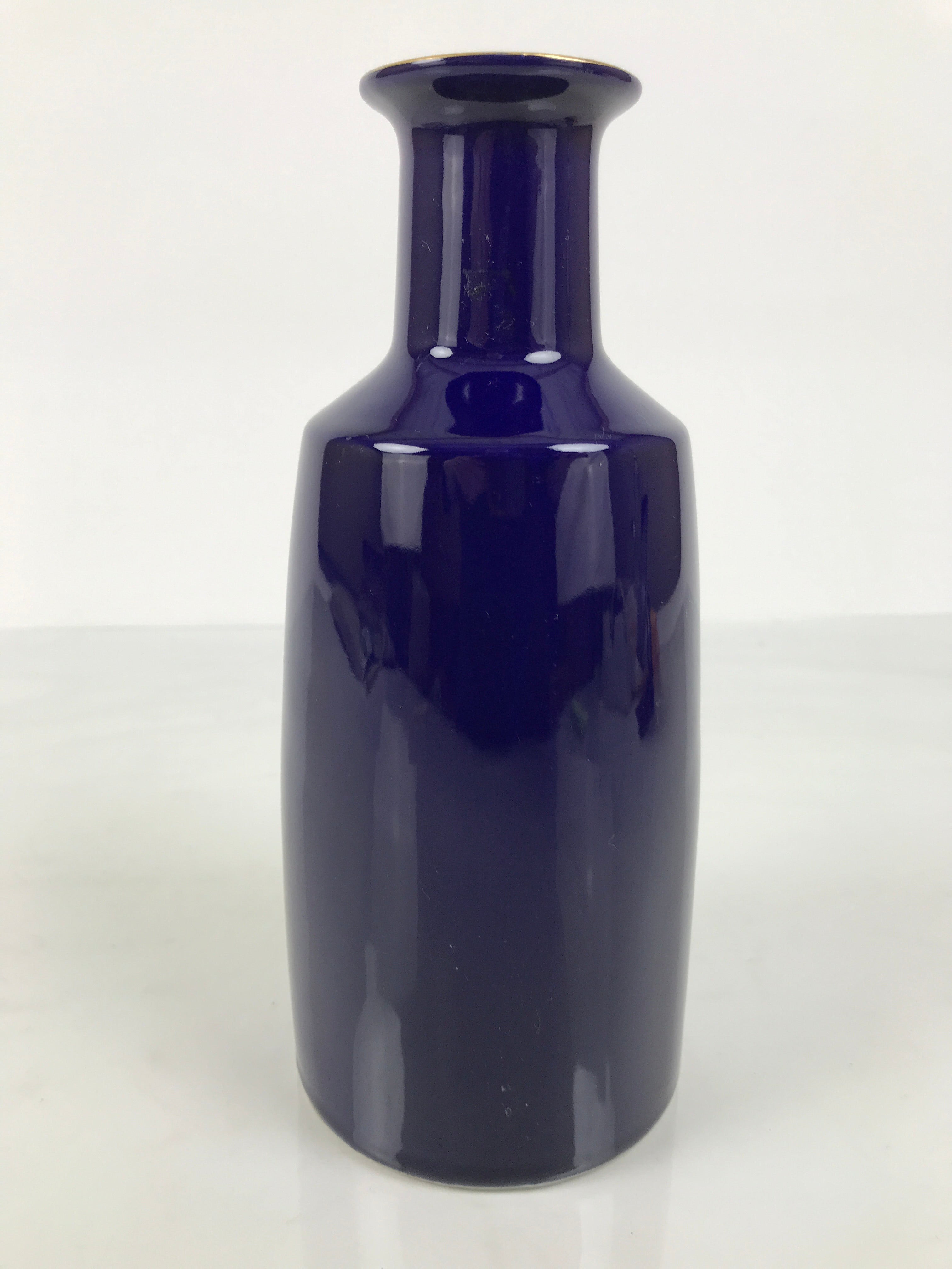 Japanese Porcelain Flower Vase Vtg Ikebana Kabin Bottle Blue Gold Floral FK248-KT - Vase-chidorivintage.com