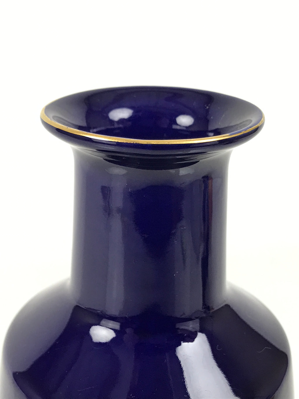 Japanese Porcelain Flower Vase Vtg Ikebana Kabin Bottle Blue Gold Floral FK248-KT - Vase-chidorivintage.com