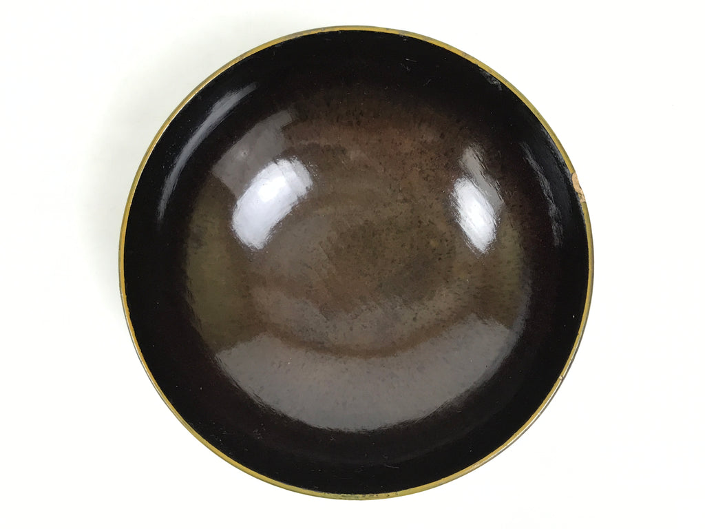 Japanese Lacquer Wood Lidded Bowl Owan Vtg Makie Black Gold Shochikubai LB197-KT - Bowl-chidorivintage.com