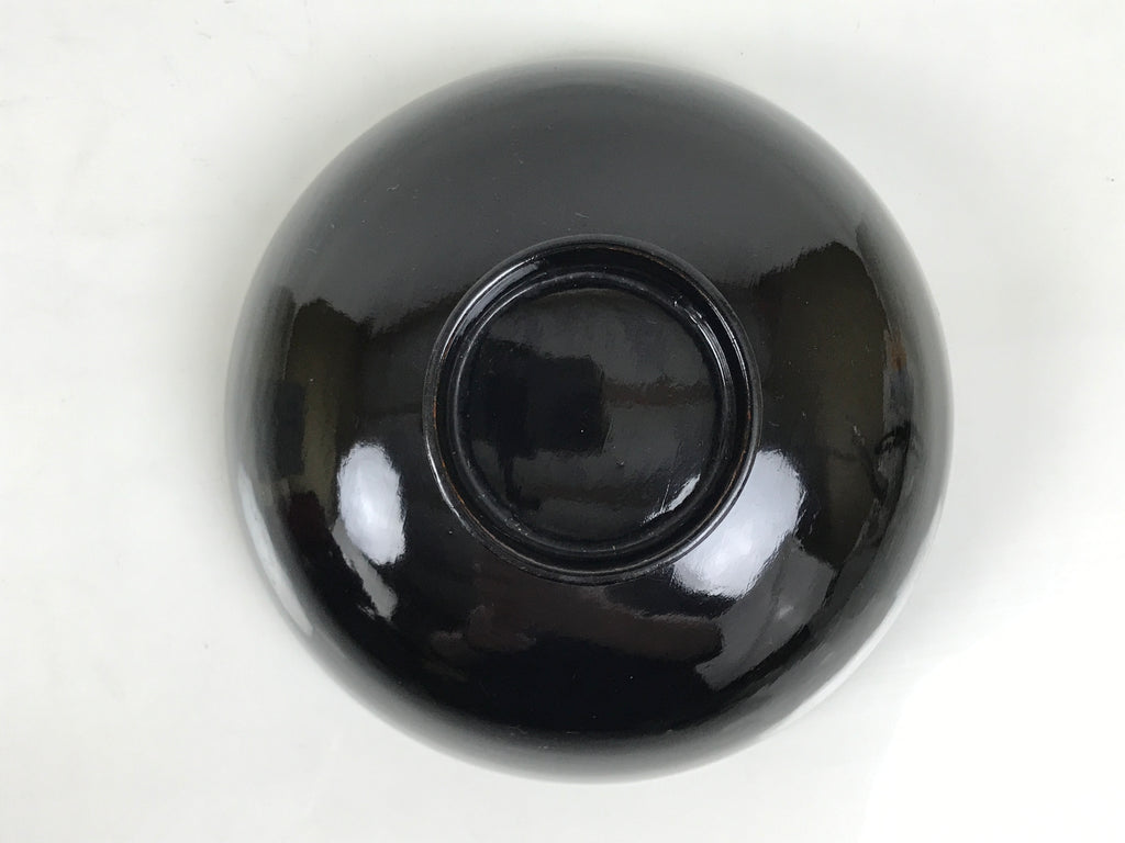Japanese Lacquer Wood Lidded Bowl Owan Vtg Makie Black Gold Shochikubai LB197-KT - Bowl-chidorivintage.com