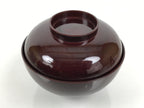 Japanese Lacquered Wooden Lidded Bowl Owan Vtg Simple Brown Wood Grain LB198-KT - Bowl-chidorivintage.com