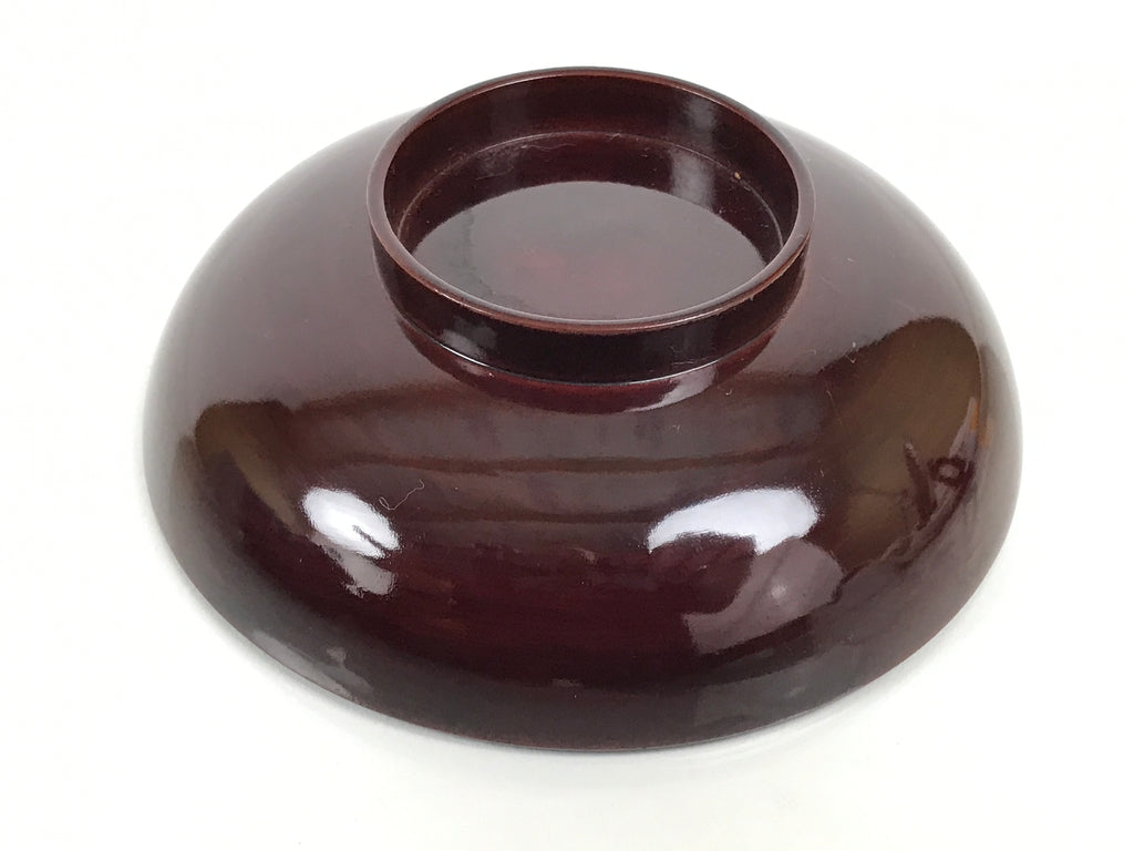 Japanese Lacquered Wooden Lidded Bowl Owan Vtg Simple Brown Wood Grain LB198-KT - Bowl-chidorivintage.com