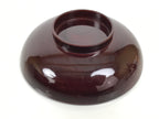 Japanese Lacquered Wooden Lidded Bowl Owan Vtg Simple Brown Wood Grain LB198-KT - Bowl-chidorivintage.com