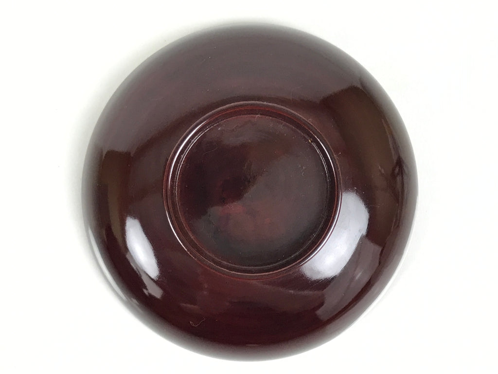 Japanese Lacquered Wooden Lidded Bowl Owan Vtg Simple Brown Wood Grain LB198-KT - Bowl-chidorivintage.com