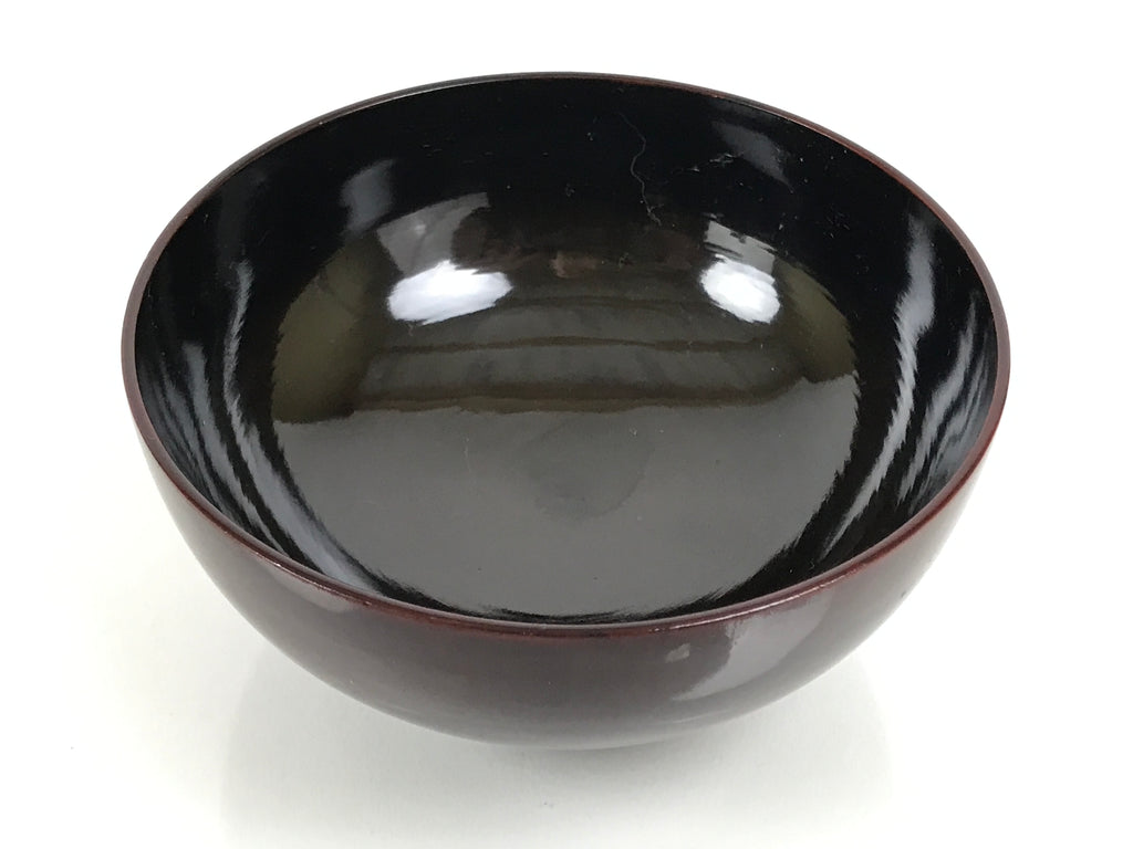 Japanese Lacquered Wooden Lidded Bowl Owan Vtg Simple Brown Wood Grain LB198-KT - Bowl-chidorivintage.com