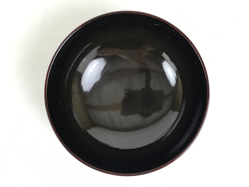 Japanese Lacquered Wooden Lidded Bowl Owan Vtg Simple Brown Wood Grain LB198-KT - Bowl-chidorivintage.com