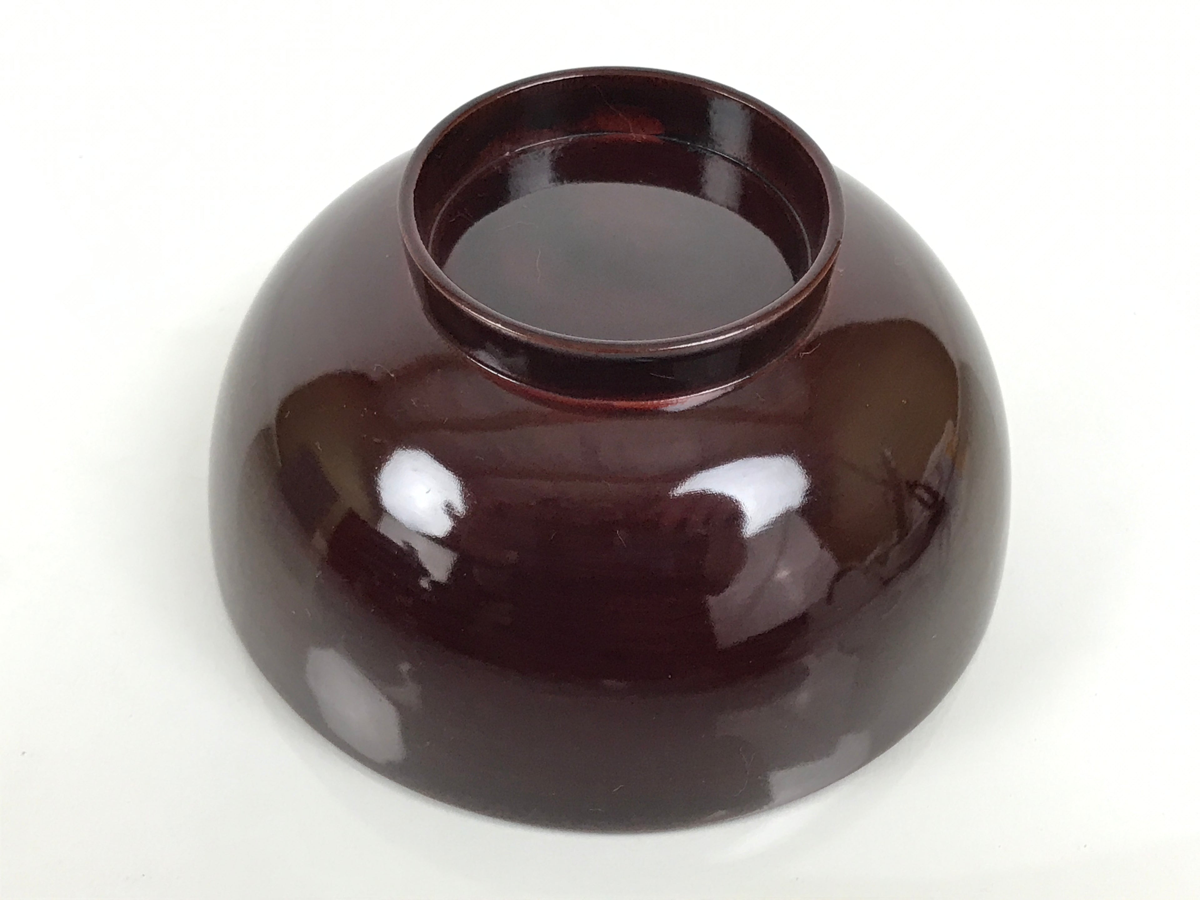 Japanese Lacquered Wooden Lidded Bowl Owan Vtg Simple Brown Wood Grain LB198-KT - Bowl-chidorivintage.com