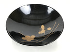Japanese Lacquer Wood Lidded Bowl Owan Vtg Makie Black Gold Bamboo Plum LB194-KT - Bowl-chidorivintage.com