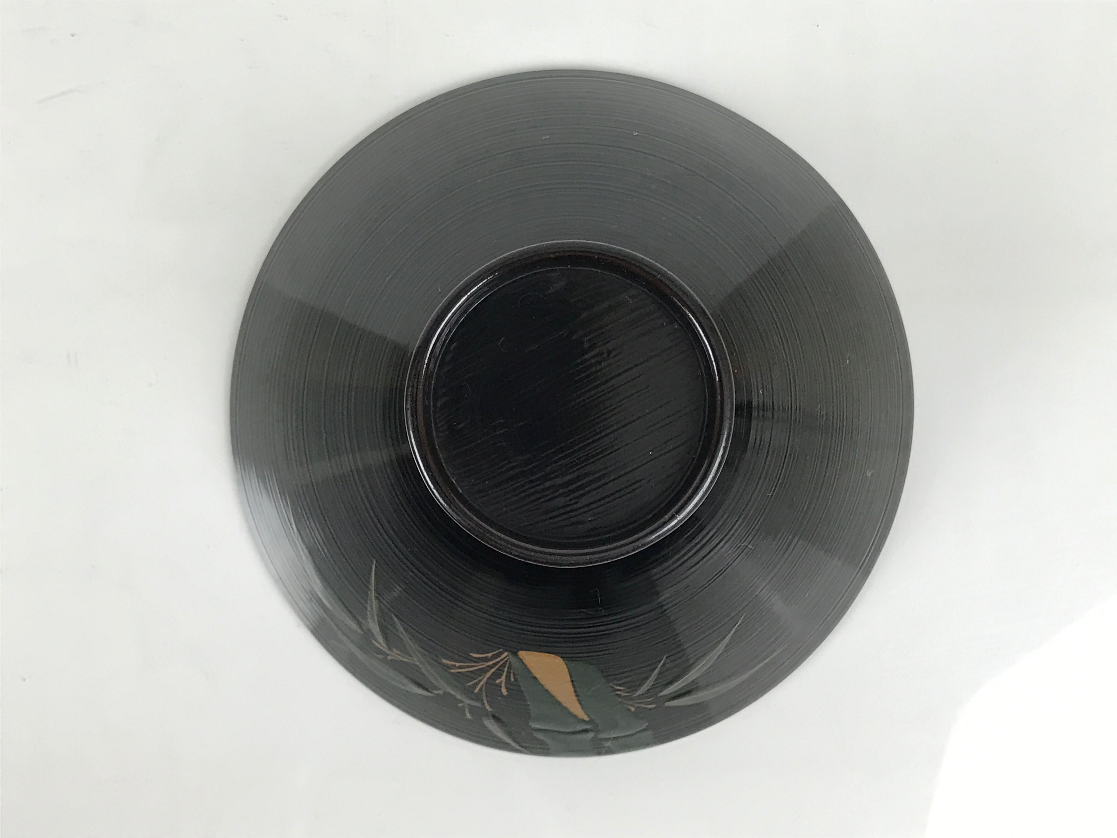 Japanese Lacquer Wood Lidded Bowl Owan Vtg Makie Black Gold Bamboo Plum LB194-KT - Bowl-chidorivintage.com