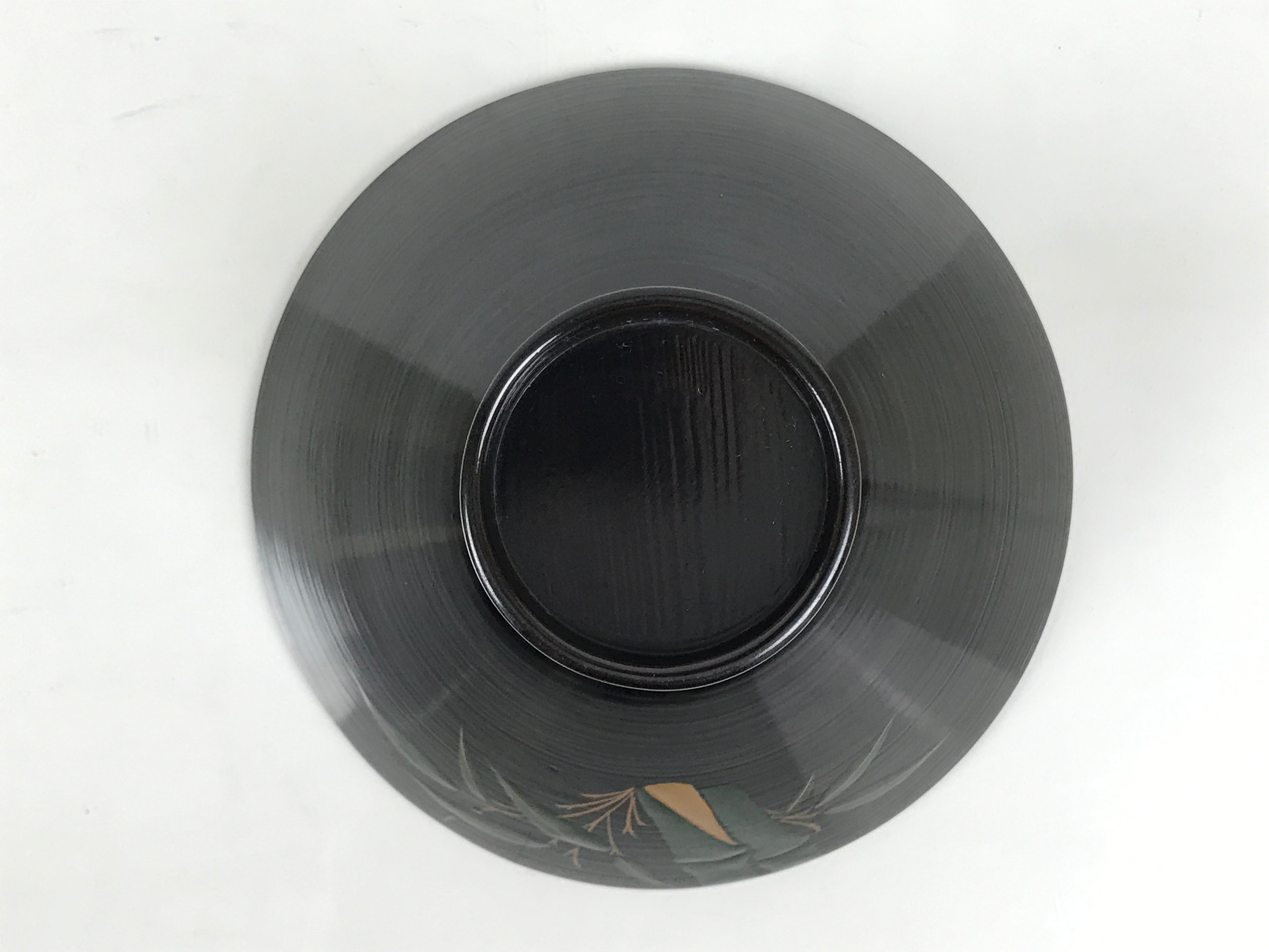 Japanese Lacquer Wood Lidded Bowl Owan Vtg Makie Black Gold Bamboo Plum LB195-KT - Bowl-chidorivintage.com