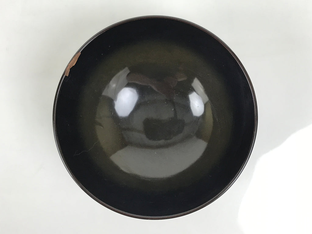 Japanese Lacquer Wood Lidded Bowl Owan Vtg Makie Black Gold Bamboo Plum LB196-KT - Bowl-chidorivintage.com