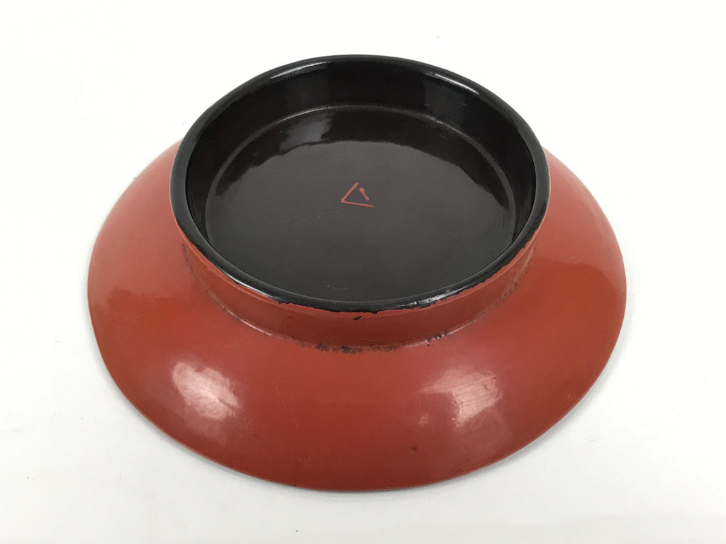 Japanese Lacquered Wooden Small Plate Vtg Kozara Meimeizara Red Black L621-KT - Lacquerware-chidorivintage.com