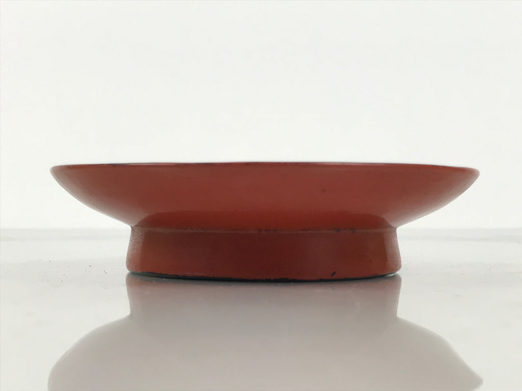 Japanese Lacquered Wooden Small Plate Vtg Kozara Meimeizara Red Black L621-KT - Lacquerware-chidorivintage.com