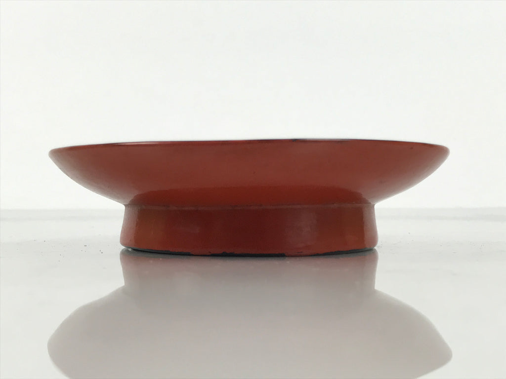 Japanese Lacquered Wooden Small Plate Vtg Kozara Meimeizara Red Black L621-KT - Lacquerware-chidorivintage.com