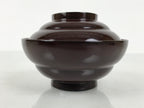 Japanese Lacquered Wooden Lidded Bowl Soup Owan Vtg Simple Brown Red LB199-KT - Bowl-chidorivintage.com