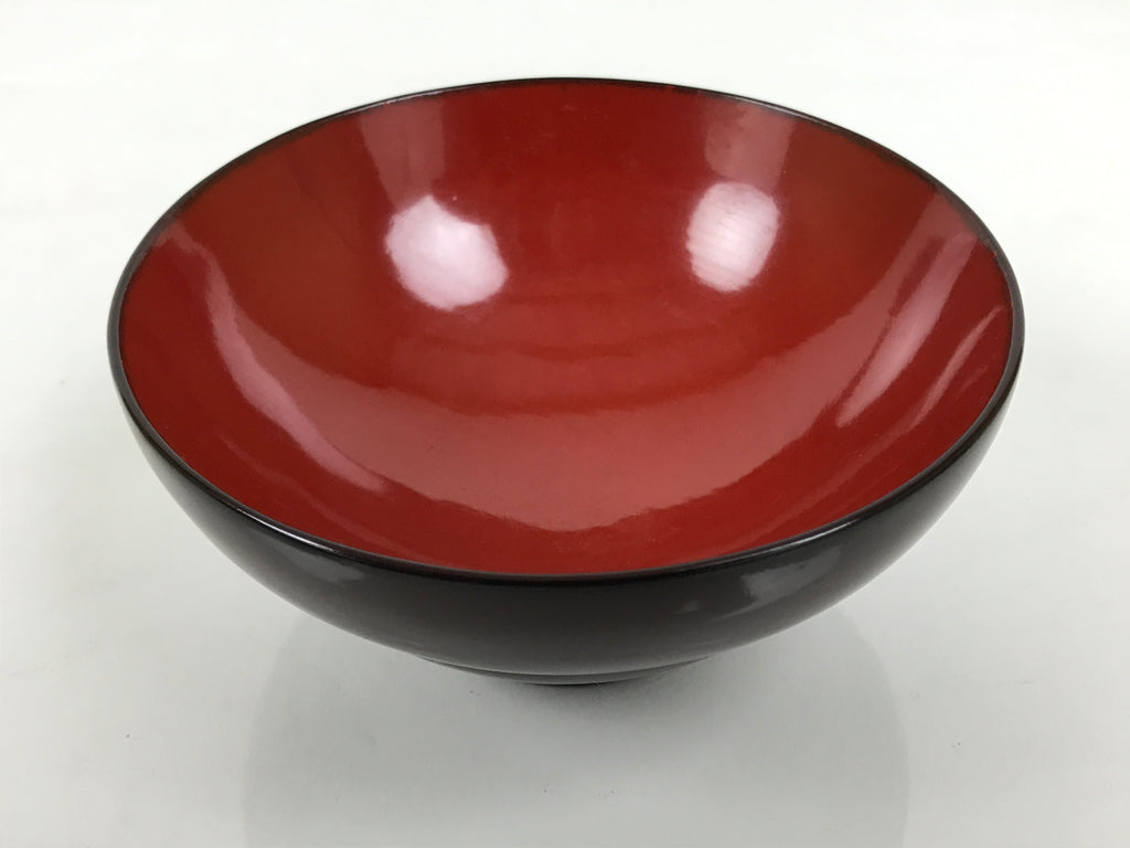 Japanese Lacquered Wooden Lidded Bowl Soup Owan Vtg Simple Brown Red LB199-KT - Bowl-chidorivintage.com