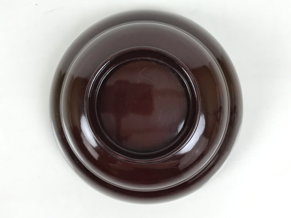 Japanese Lacquered Wooden Lidded Bowl Soup Owan Vtg Simple Brown Red LB199-KT - Bowl-chidorivintage.com