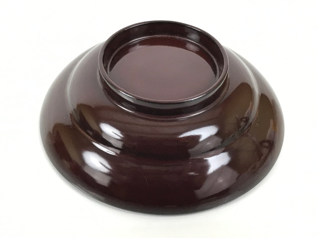 Japanese Lacquered Wooden Lidded Bowl Soup Owan Vtg Simple Brown Red LB200-KT - Bowl-chidorivintage.com