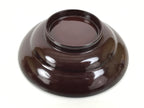 Japanese Lacquered Wooden Lidded Bowl Soup Owan Vtg Simple Brown Red LB200-KT - Bowl-chidorivintage.com