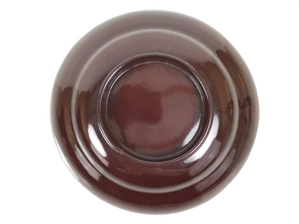 Japanese Lacquered Wooden Lidded Bowl Soup Owan Vtg Simple Brown Red LB200-KT - Bowl-chidorivintage.com
