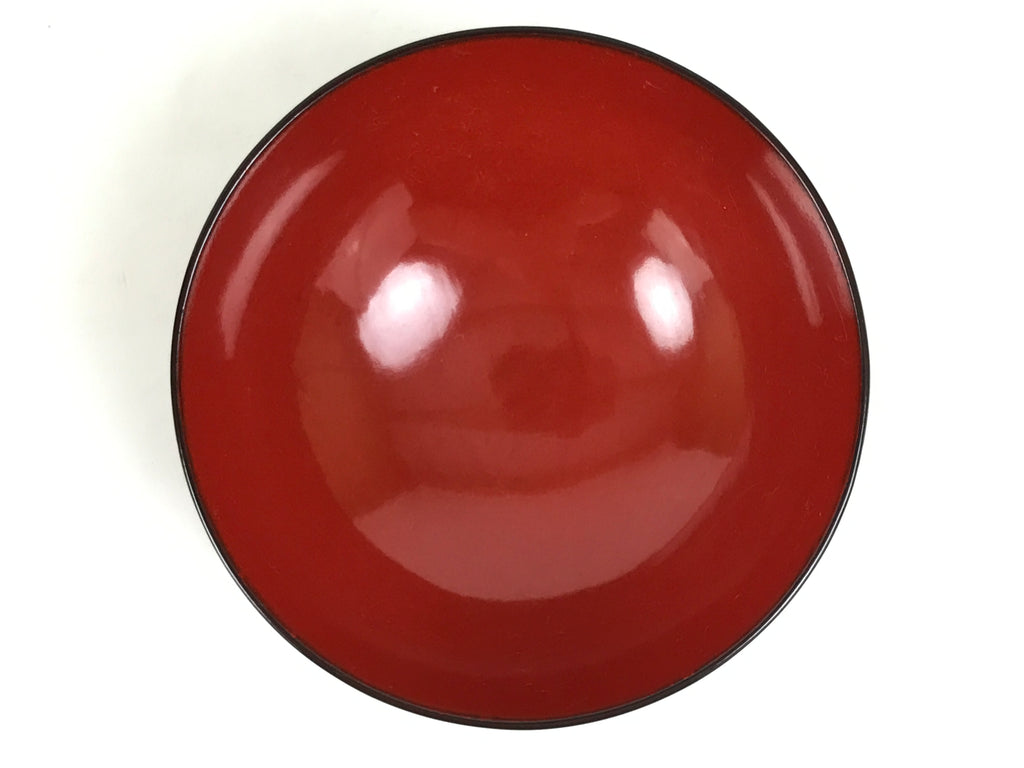 Japanese Lacquered Wooden Lidded Bowl Soup Owan Vtg Simple Brown Red LB200-KT - Bowl-chidorivintage.com