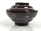 Japanese Lacquered Wooden Lidded Bowl Soup Owan Vtg Simple Brown Red LB201-KT - Bowl-chidorivintage.com
