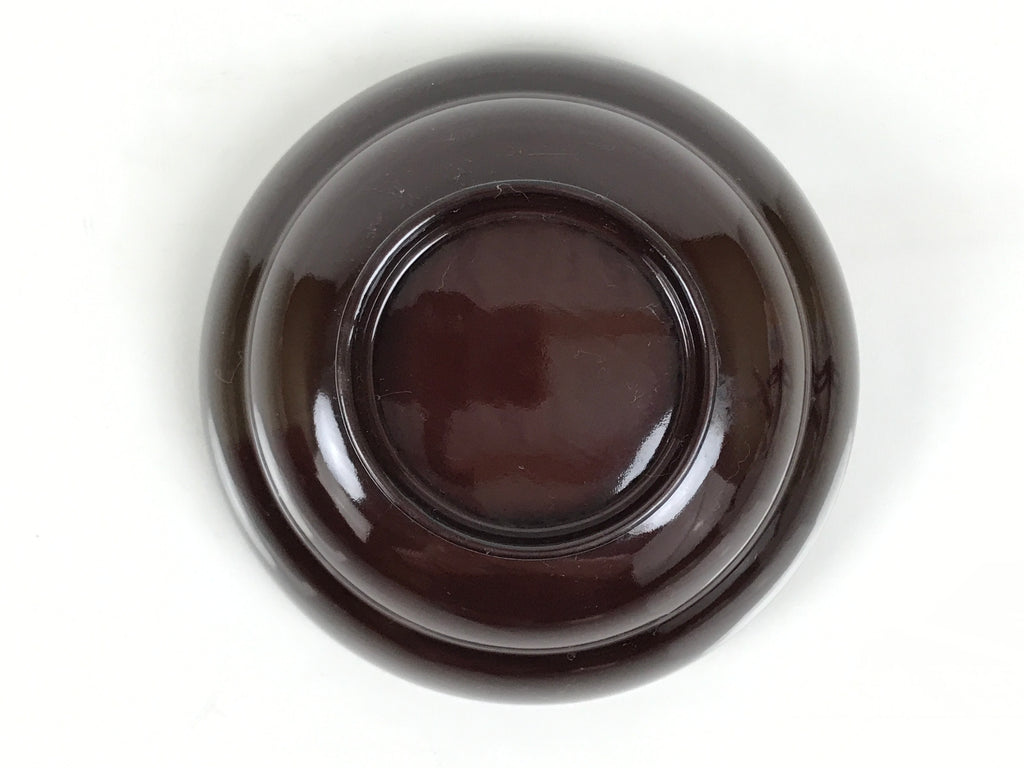 Japanese Lacquered Wooden Lidded Bowl Soup Owan Vtg Simple Brown Red LB201-KT - Bowl-chidorivintage.com