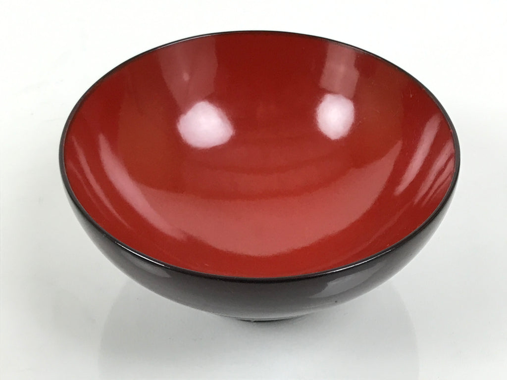 Japanese Lacquered Wooden Lidded Bowl Soup Owan Vtg Simple Brown Red LB202-KT - Bowl-chidorivintage.com