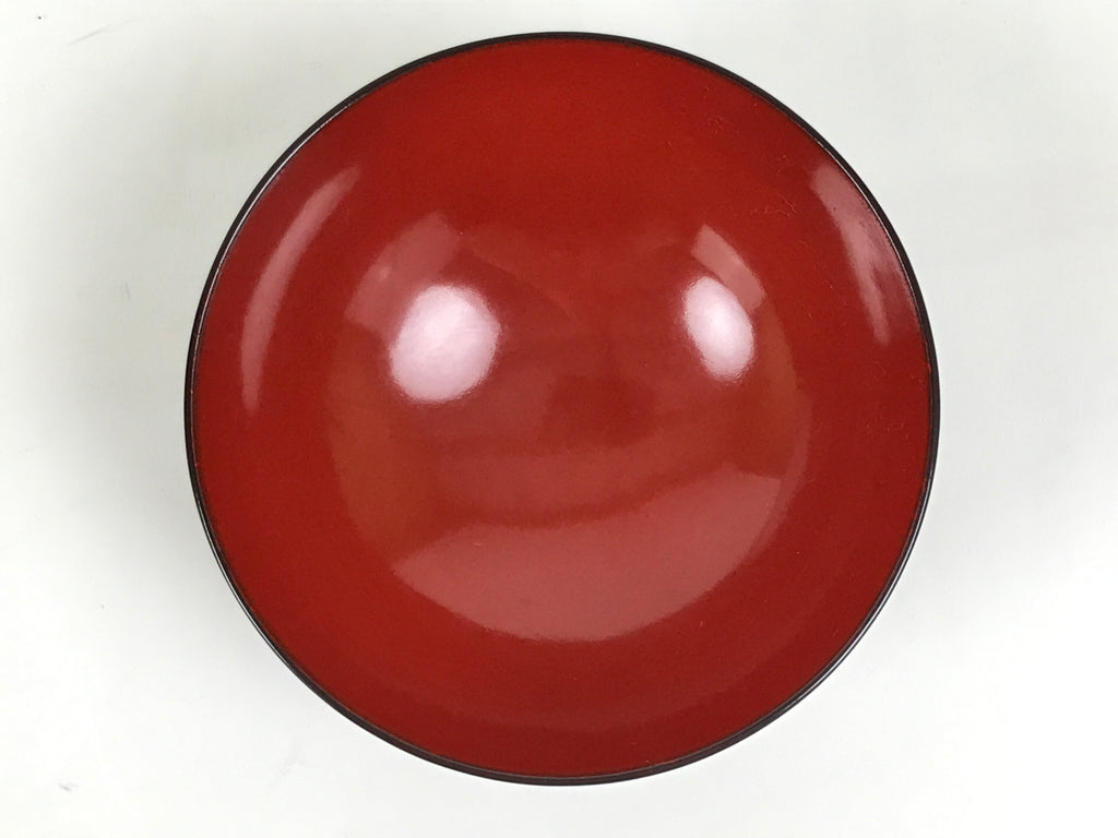 Japanese Lacquered Wooden Lidded Bowl Soup Owan Vtg Simple Brown Red LB202-KT - Bowl-chidorivintage.com