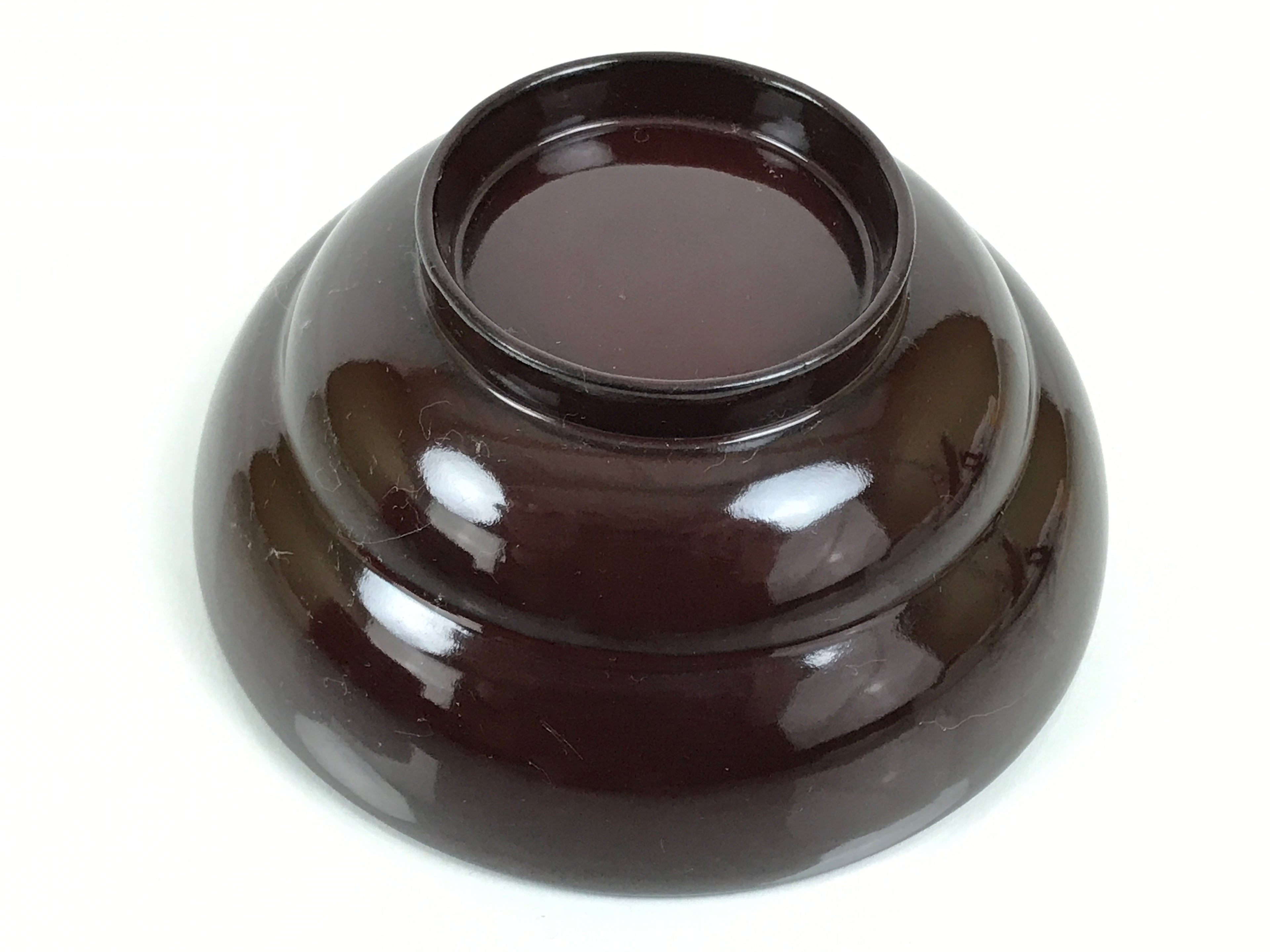 Japanese Lacquered Wooden Lidded Bowl Soup Owan Vtg Simple Brown Red LB202-KT - Bowl-chidorivintage.com