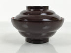 Japanese Lacquered Wooden Lidded Bowl Soup Owan Vtg Simple Brown Red LB203-KT - Bowl-chidorivintage.com