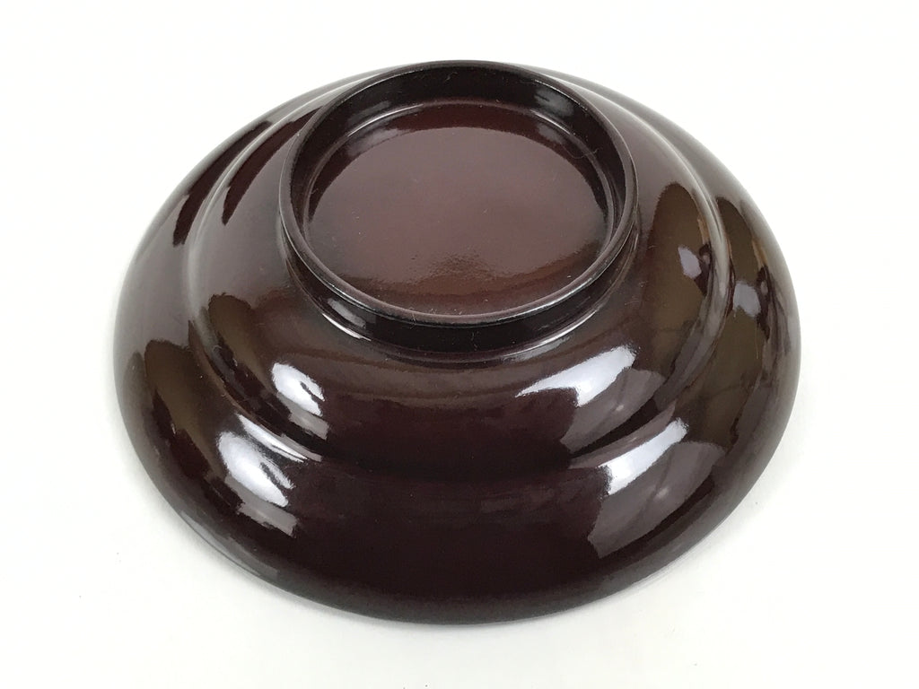 Japanese Lacquered Wooden Lidded Bowl Soup Owan Vtg Simple Brown Red LB203-KT - Bowl-chidorivintage.com
