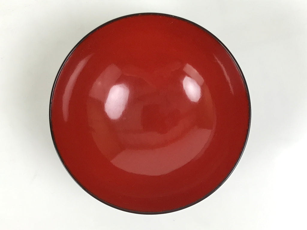 Japanese Lacquered Wooden Lidded Bowl Soup Owan Vtg Simple Brown Red LB203-KT - Bowl-chidorivintage.com