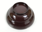 Japanese Lacquered Wooden Lidded Bowl Soup Owan Vtg Simple Brown Red LB203-KT - Bowl-chidorivintage.com