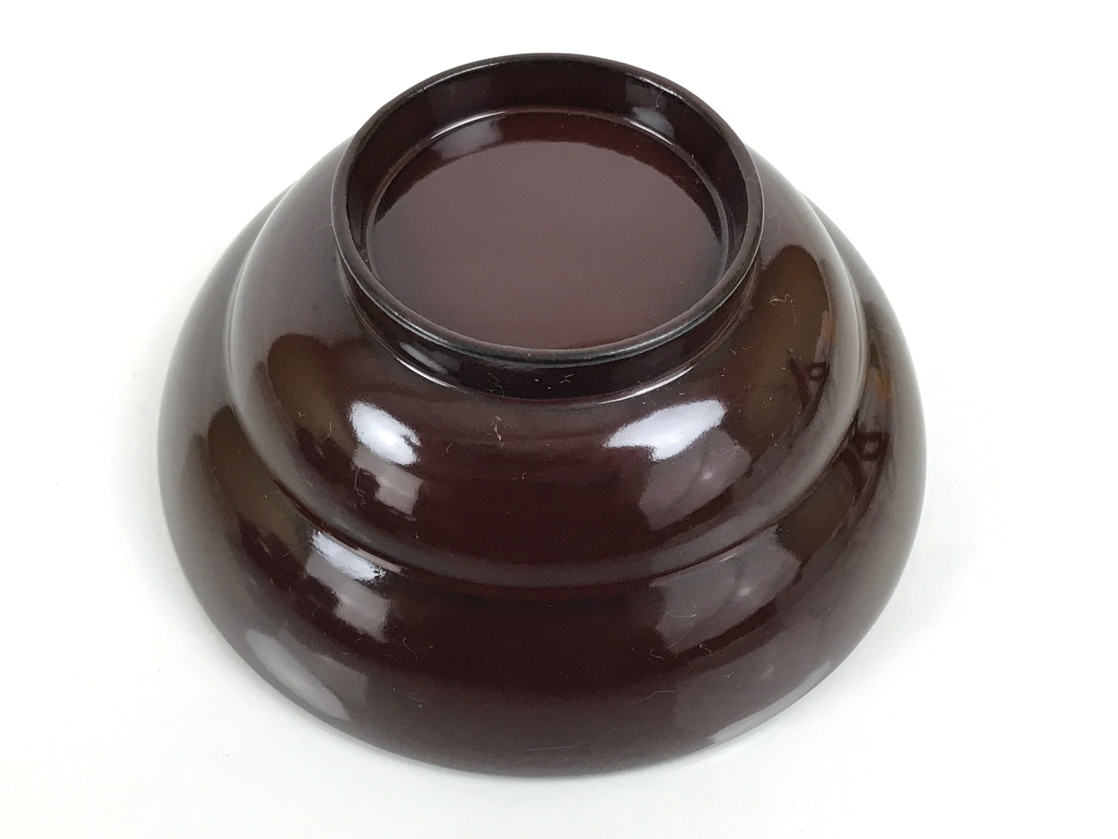 Japanese Lacquered Wooden Lidded Bowl Soup Owan Vtg Simple Brown Red LB203-KT - Bowl-chidorivintage.com