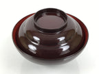 Japanese Lacquered Wooden Lidded Bowl Soup Owan Vtg Simple Brown Red LB204-KT - Bowl-chidorivintage.com