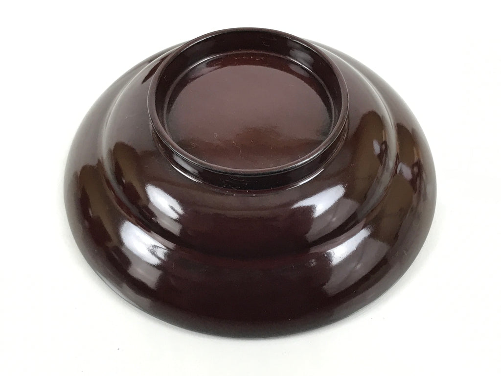 Japanese Lacquered Wooden Lidded Bowl Soup Owan Vtg Simple Brown Red LB204-KT - Bowl-chidorivintage.com
