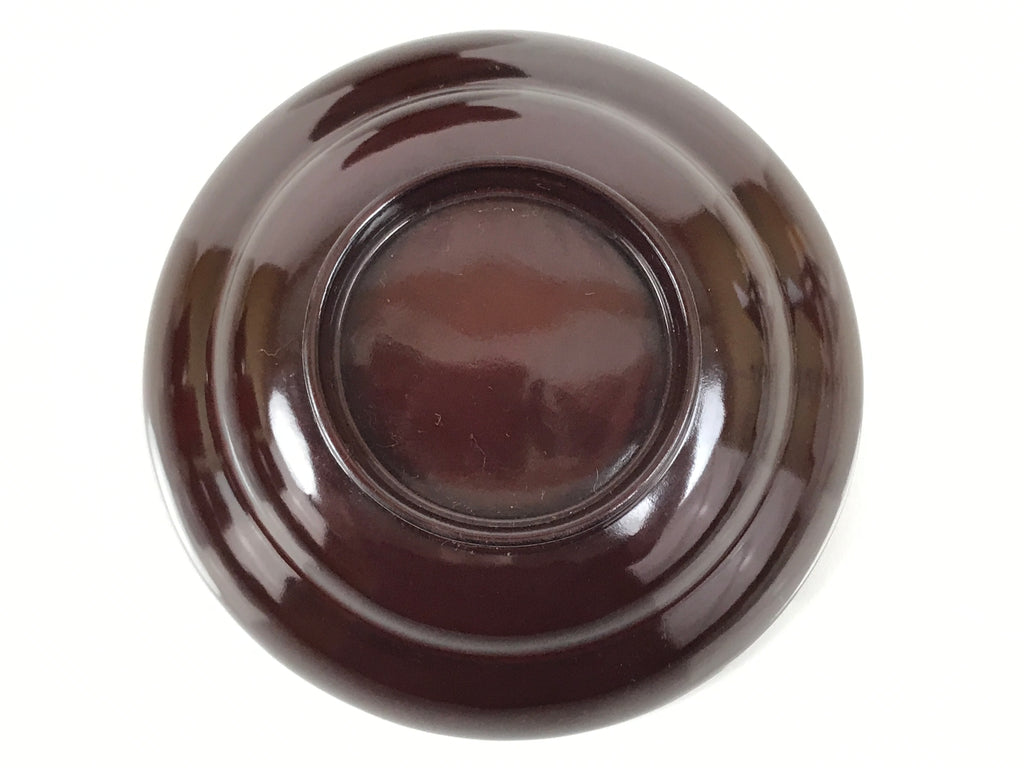 Japanese Lacquered Wooden Lidded Bowl Soup Owan Vtg Simple Brown Red LB204-KT - Bowl-chidorivintage.com