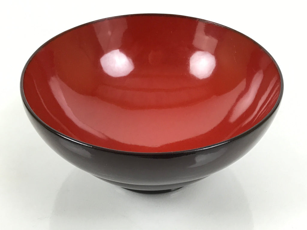 Japanese Lacquered Wooden Lidded Bowl Soup Owan Vtg Simple Brown Red LB204-KT - Bowl-chidorivintage.com