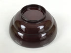 Japanese Lacquered Wooden Lidded Bowl Soup Owan Vtg Simple Brown Red LB204-KT - Bowl-chidorivintage.com