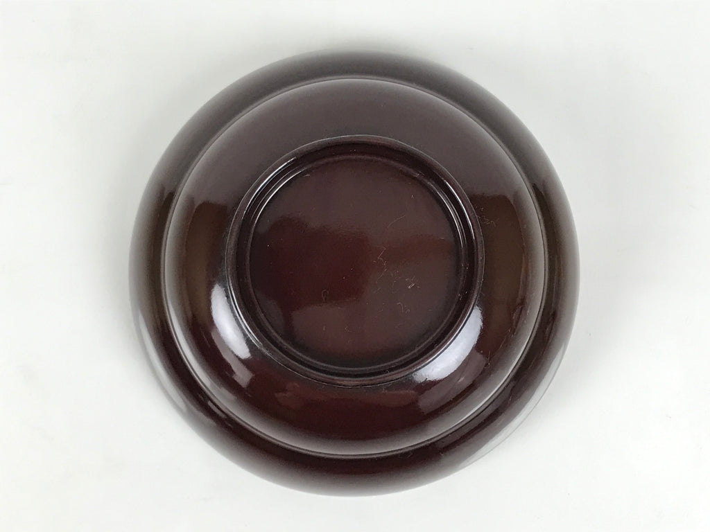Japanese Lacquered Wooden Lidded Bowl Soup Owan Vtg Simple Brown Red LB204-KT - Bowl-chidorivintage.com