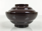 Japanese Lacquered Wooden Lidded Bowl Soup Owan Vtg Simple Brown Red LB205-KT - Bowl-chidorivintage.com