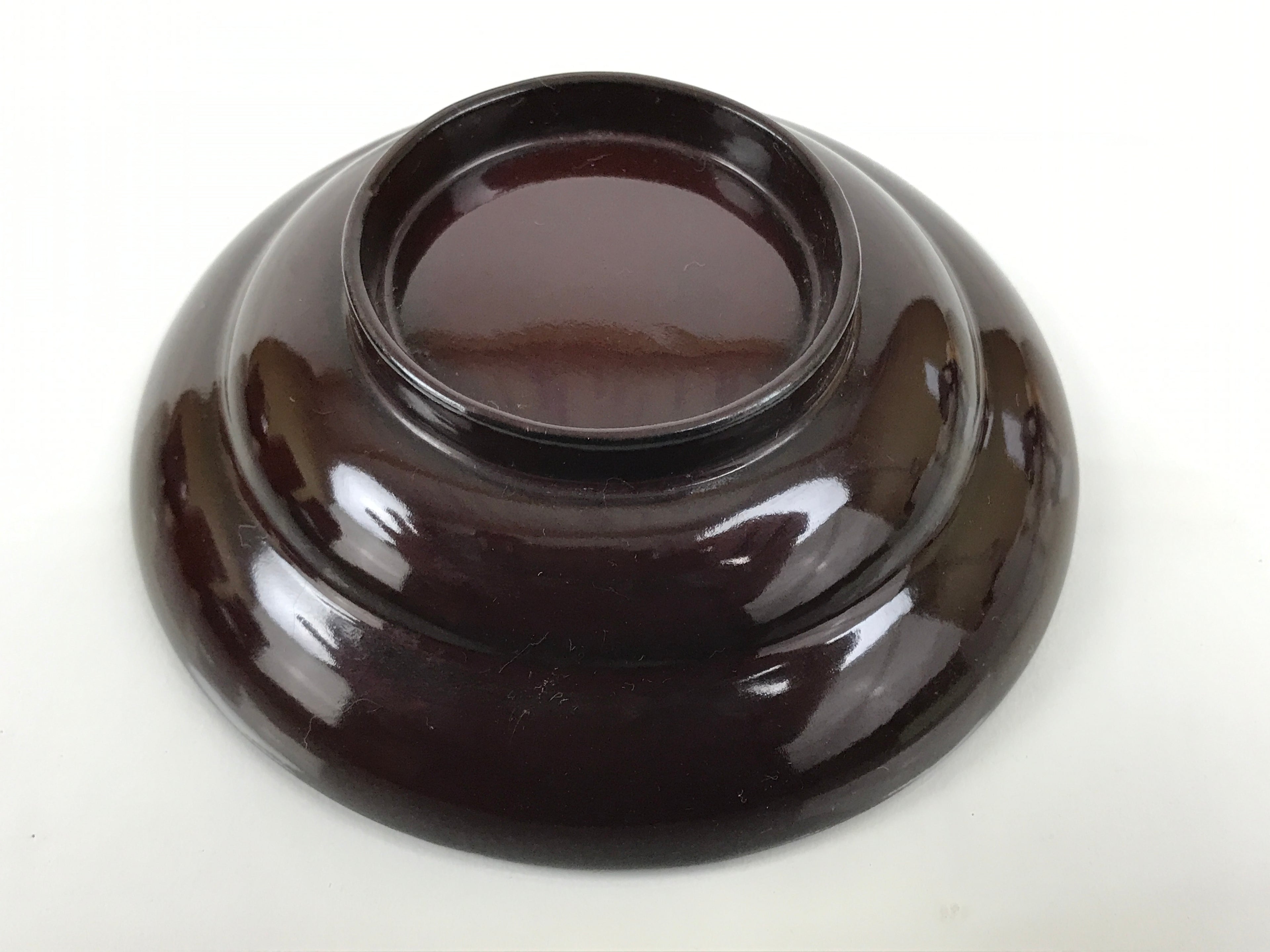 Japanese Lacquered Wooden Lidded Bowl Soup Owan Vtg Simple Brown Red LB205-KT - Bowl-chidorivintage.com