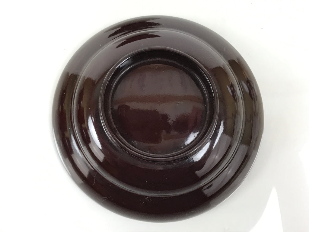 Japanese Lacquered Wooden Lidded Bowl Soup Owan Vtg Simple Brown Red LB205-KT - Bowl-chidorivintage.com