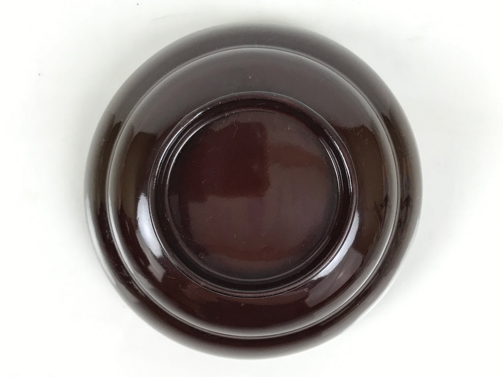 Japanese Lacquered Wooden Lidded Bowl Soup Owan Vtg Simple Brown Red LB205-KT - Bowl-chidorivintage.com