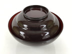 Japanese Lacquered Wooden Lidded Bowl Soup Owan Vtg Simple Brown Red LB206-KT - Bowl-chidorivintage.com